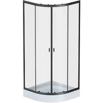 Угловое ограждение AM-PM X-Joy Twin Slide W88G-205-080BT64 180х80см стекло прозрачное