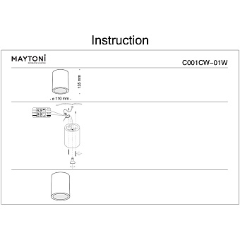 Светильник потолочный Maytoni Conik gyps C001CW-01W 30Вт GU10