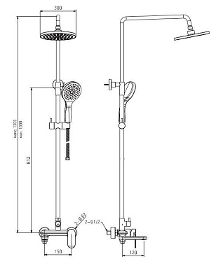 Душевая система ESKO ST300 хром