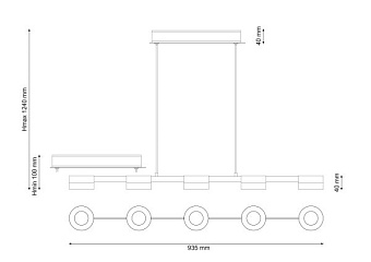 Люстра подвесная Lucia Tucci MODENA 165.5 100Вт 5 лампочек LED