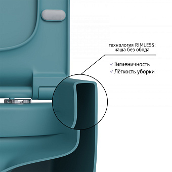 Унитаз подвесной BERGES EGO XL 082140 безободковый с микролифтом