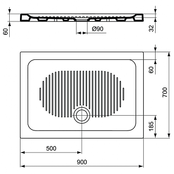 Душевой поддон IDEAL STANDARD CONNECT T267001 70х90см