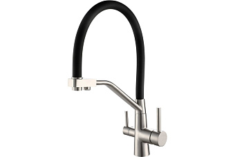 Смеситель для кухни ESKO K25 B высокий излив матовый никель