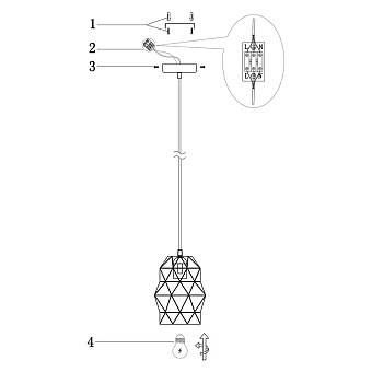 Светильник подвесной Maytoni Louvre MOD199-PL-03-G 60Вт E27