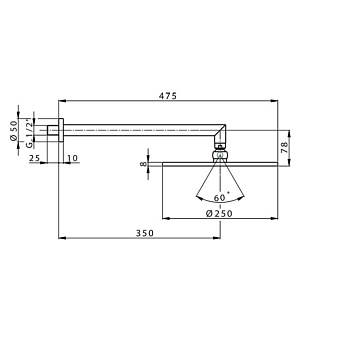 Верхний душ Cisal Shower DS01363021 хром