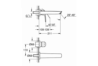 Смеситель для раковины GROHE Eurosmart 29338003 хром
