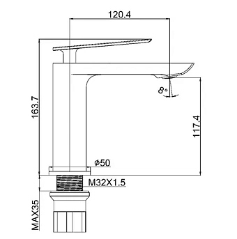 Смеситель для раковины Maxonor PL1095-9 серый