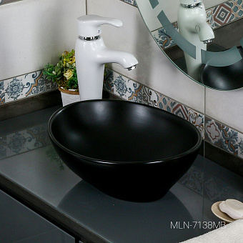 Раковина накладная MELANA 7138MB-805 41х33см