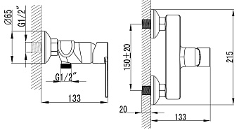 Смеситель для душа Azario FARO AZ-PS33459C хром