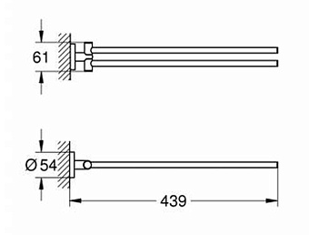 Полотенцедержатель GROHE Essentials 40371GL1 золото 43,9см