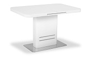 Кухонный стол раскладной AERO 80х120х76см закаленное стекло/сталь White
