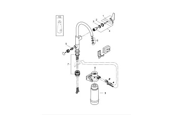 Смеситель для кухни GROHE Blue Pure BauCurve 30385000 высокий излив хром