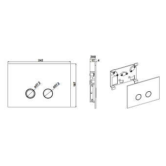 Панель смыва Bongio Toilet Plates 44034NS00 никель
