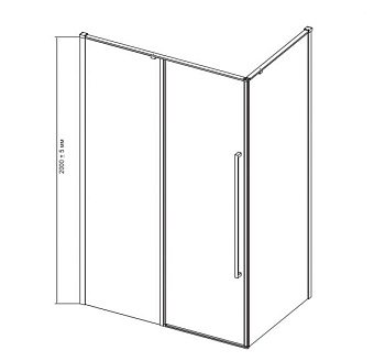 Угловое ограждение MIRSANT NEXT УТ000068763 200х100см стекло прозрачное