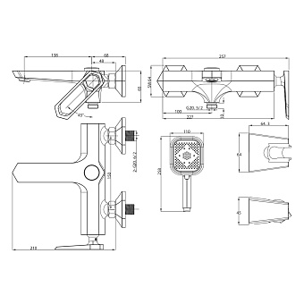 Смеситель для ванны LEMARK Prizma LM3914C хром