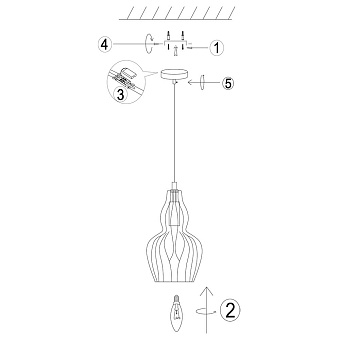 Светильник подвесной Maytoni Eustoma MOD238-PL-01-B 40Вт E14