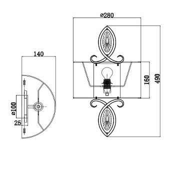 Бра Maytoni Luxe H006WL-01G 40Вт E14