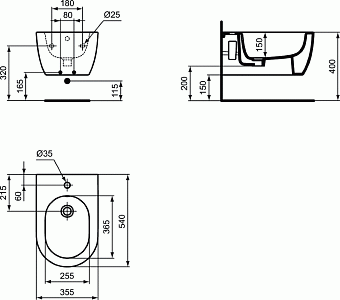 Биде подвесное IDEAL STANDARD BLEND CURVE T375001