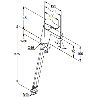 Смеситель для раковины KLUDI Pure Easy 372750565 хром