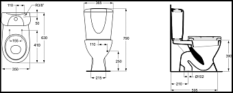 Чаша для унитаза IDEAL STANDARD ECCO-EUROVIT W904501 без микролифта