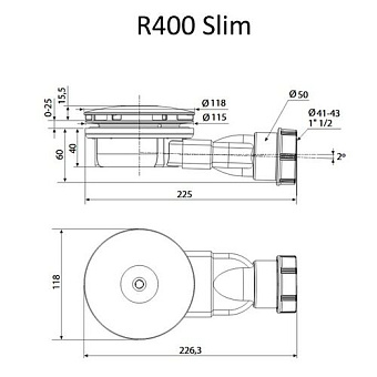 Сифон для поддона RADAWAY R400W d9см