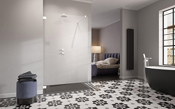 Душевая перегородка ESSENZA PRO  Walk-in 100*200 см 10103100-04-01белый/прозрачное RADAWAY