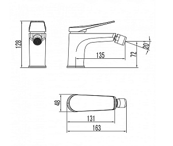 Смеситель для биде LEMARK Bronx LM3708BL чёрный