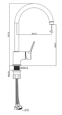 Смеситель для кухни Maxonor MN4078 поворотный излив хром