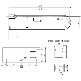 Поручень для ванной BEMETA HELP program 301102282 82,9см хром