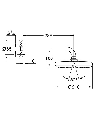 Верхний душ GROHE Tempesta 26412000 хром
