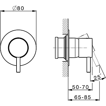Смеситель для ванны Cisal Less New LN0030004Q белый (матовый)