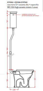 Сливной бачок ArtCeram Civitas CIC006 65 00
