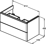 Тумба под раковину подвесная IDEAL STANDARD ADAPTO T4296PB 45х81,4х49см