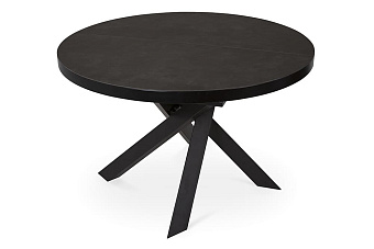 Кухонный стол раскладной AERO 120х120х76см керамика/сталь Basalt