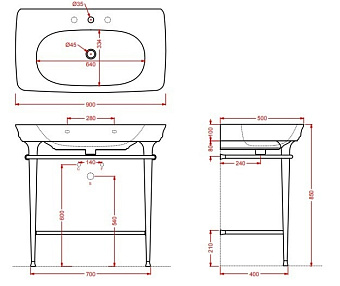 Консоль под раковину ArtCeram CIVITAS CIA009 71 хром