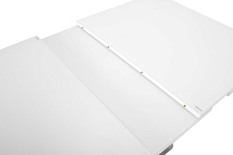 Кухонный стол раскладной AERO 80х120х76см закаленное стекло/сталь White