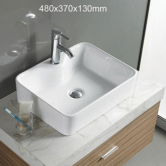 Раковина накладная Azario Letop AZ-2010 SP 48х37см