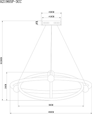 Люстра подвесная Arte Lamp HARLEY A2196SP-3CC 75Вт 1 лампочек LED
