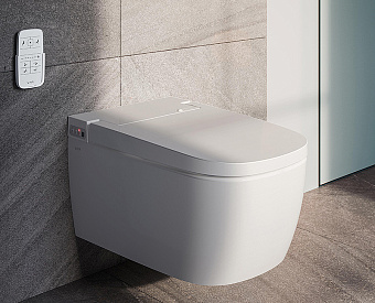 Унитаз подвесной VITRA V-Care 5674B003-6193 безободковый с микролифтом