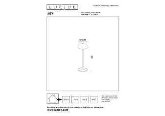 Настольная лампа Lucide JOY 15500/02/33 1,5Вт LED
