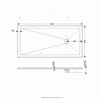 Душевой поддон RGW Stone Tray 16152814-01 ST-W 140х80см