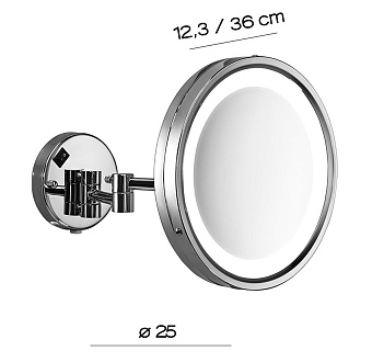 Косметическое зеркало Gedy Vincent 2118(13) 25х25см хром с подсветкой