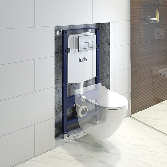 Комплект для установки подвесного унитаза IDDIS Optima Home OPH00GCi32K с панелью смыва белый