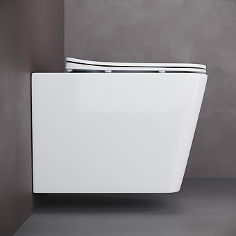 Унитаз подвесной Ceramica Nova CUBIC CN1806 безободковый с микролифтом