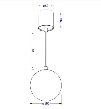 Светильник подвесной Maytoni Luna P039PL-5W3K-10-B 5Вт LED