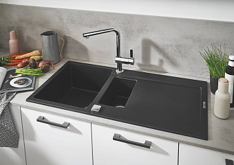 Мойка кухонная GROHE K500 31646AP0 100х50см чёрный матовый
