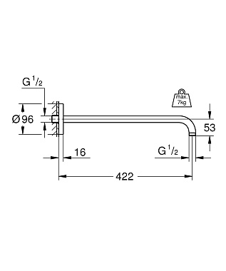 Держатель для верхнего душа GROHE 26146000 хром
