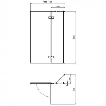 Экран для ванны IDEAL STANDARD Ideal Standard i.life T4886EO 100см