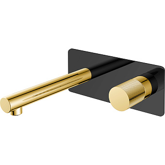 Смеситель для раковины Boheme Stick 125-BG золотой/чёрный