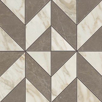 Керамическая мозаика Atlas Concord Италия Marvel Edge AEPU Gris-Calacatta Mosaico Cubes Lappato 36,5х36,5см 0,532кв.м.